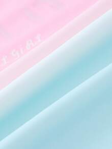 Annil 【炫彩渐变两件式泳衣】女童夏季高弹防水长袖短裤专业训练泳衣套装 - 綠粉花 - 查看 4