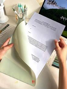 5pcs A4 Size Non-Slip Gradient Color L-Shaped Wide Opening Student Folders, Can Store Test Papers, Documents And More - Baffle Type - View 5
