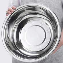 [1-3 piezas] Tazones de mezcla grandes de acero inoxidable, adecuados para huevos, frutas, verduras, ensaladas - perfectos para contener, preparar alimentos, esenciales para la cocina del hogar - Plateado - Ver 4