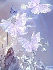 1/3件 3D 50厘米仿真丝绸人造花蝴蝶，人造婚礼蝴蝶装饰，3D蝴蝶墙饰，丝绸人造蝴蝶，婚礼装饰，婚礼场地装饰，户外花园装饰，商店橱窗生日主题派对装饰，夏季装饰，家居客厅装饰，花环装饰，大型花卉装饰，餐桌中心装饰，庭院阳台装饰，墙面装饰，礼品。 - 彩色 - 查看 3