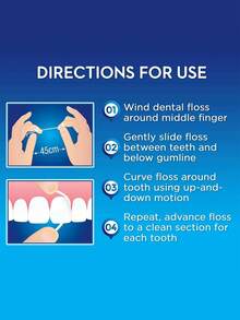 Oral-B 50米含蜡牙线，微蜡涂层，滑动顺畅，强韧尼龙纤维，有效去除牙菌斑和食物残渣，清新薄荷味，温和呵护牙龈，日常口腔护理必备品。 - 白色 - 查看 7