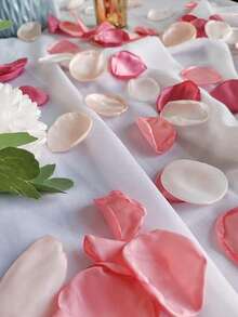 50/100/300/500pcs Silk Rose Petals, White Artificial Rose Petals For Wedding Aisle, Bridal Shower, Party Decoration - Rose Pink - View 4