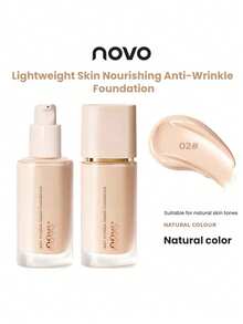 NOVO Long-Lasting Flawless Anti-Dullness Foundation, Concealing Color Correcting Hydrating, Suitable For All Skin Types, Creamy Texture, Holiday Party Gift, Best Shade - 02#Natural Color - View 12