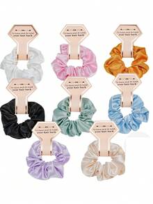 1/3pcs Silk Hair Scrunchies Bridesmaid Proposal Gifts Silk Hair Bands, Suitable For Bachelorette Party Favors, Wedding Hair Accessories Suitable For Bridal Party, Bachelorette Party Favors, Wedding Party Supplies, Birthday Party, Graduation Season - / - View 6