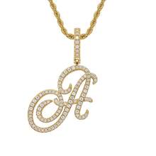 1pc Fashion Personalized 26 Letter A-Z Pendant Necklace, Punk Style Initial Necklace, Stainless Steel Hip Hop Jewelry - Gold - View 2