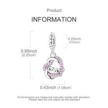 Hapour Heart Charms Pendant Fits Original Bracelet Necklace 925 Silver Fine Beads DIY Jewelry Gift For Lover - BKSC508 - View 4