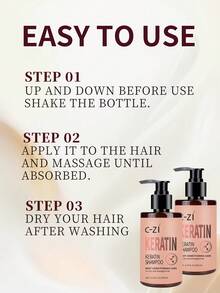 C-ZI 角蛋白洗发水，柔顺秀发，深层清洁滋养，修护干枯受损发质，200毫升/6.76液盎司 - 200ml - 查看 7