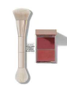 2-In-1 Blush Brush, Angled Blush Brush, Round Blush Brush, Powder Brush, Makeup Brushes For Women - Rose Gold - View 6