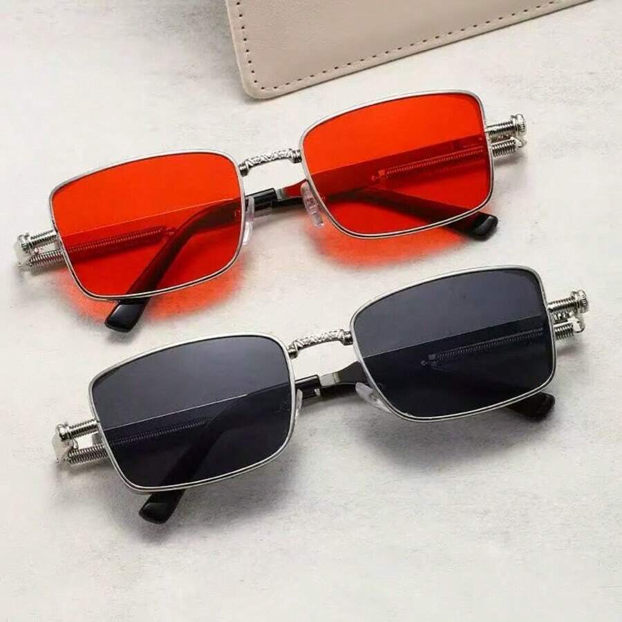 1pc Men's Fashion Business Glasses, Full Frame Retro Style, Suitable For Daily Work And Outings, Rectangular Frame - Multicolor - View 1