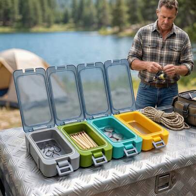 Portable Waterproof Glow-In-The-Dark Magnetic Fishing Tackle Box
