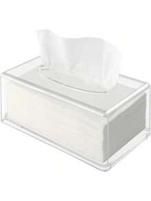 Transparent Desktop Tissue Box, Nordic Minimalist Style Tissue Paper Holder For Home, Living Room, Bedroom - Clear - View 6