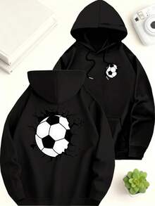 Dynamic And Passionate Men's Autumn/Winter -Lined Double-Sided Print Hooded Sweatshirt - Fashion Casual - Washable High-Quality Top Essentials Hoodie Hoodie Women Sweatshirts Women Hoodies Men's Hoodie Sweatshirts Men Essentials Fear - màu đen - Xem 1