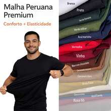 Premium Basic T-Shirts Made Of Peruvian Fabric With Smooth Elastane, Slim Fit And Traditional Design. - màu đen - Xem 2