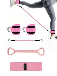 Hip Resistance Band Set, Ankle Strap, Booty And Leg Resistance Bands, Shaping Waist, Cable Machine, Hip Lifter Ankle Elastic Band Training Set - Multicolor - View 4