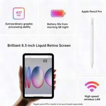 iPad mini 7 sở hữu màn hình 8,3 inch, chip A17 Pro, màn hình Liquid Retina, hỗ trợ Apple Smart Support, Wi-Fi 6E và các tùy chọn bộ nhớ 128GB/256GB giúp tăng cường khả năng sáng tạo và năng suất làm việc. - Nhiều màu - Xem 9