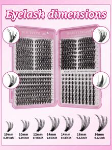 This Set Includes 608/528/544 Pieces Of Fluffy D-Shaped Curly False Eyelashes, With A Beginner's Eyelash Tutorial, Dense And Full Segmented False Eyelashes, And Comes With Glue, Setting Spray, Tweezers And An Eyelash Brush. They Can Enlarge The Eyes, Are Lightweight And Reusable, And Have A Large Capacity Of Individual Lashes. - Multicolor - View 6