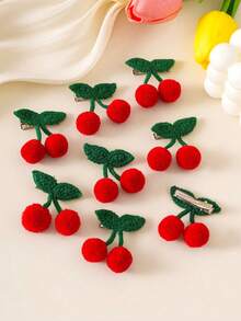 6/8/10pcs Cute Girl Hair Clips, Versatile Side Bangs Hairpins - Red - View 7