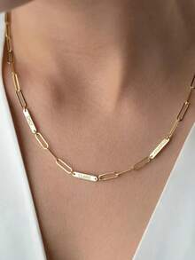 1 Stück personalisierte Mode-Namenskette, symbolisiert Familie, Zuneigung, Freundschaft, vielseitig und elegant, ideales Geschenk für Freunde, Liebhaber, Familie, geeignet für Geburtstag, Jahrestag, Feiertage, Pendeln, Party, Urlaub Schwarz, Silber, Gold, modisch, bunt, retro, minimalistisch, unisex - Verschiedenfarbig - Übersicht 6
