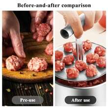 Stainless Steel Meatball Maker - Reusable Round Metal Mold Press For Homemade Meatballs, No Electricity Needed, Easy To Use Kitchen Tool For Perfect Meatball Shaping, Meatball Press, Manual Food Preparation, Stylish Kitchen Gadget, Durable Kitchen Accessory - Silver - View 5
