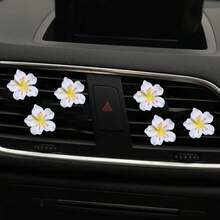 5pcs Random Color Resin Cherry Blossom Car Air Vent Clip, Interior Decor - Small Flower Air Vent Clip - View 6