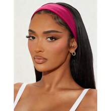 1pc Solid Fuchsia Pink Sports Yoga Headband, Moisture Wicking Elastic Workout Headband For Men & Women, Running, Fitness Women Bandanas Winter Hair Accessories Fashion Scarf Women Hair Band - 玫紅色 - 查看 2