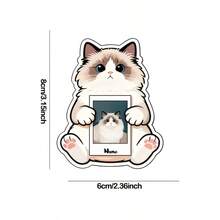 2D个性化定制亚克力猫咪冰箱贴 - 上传您自己的照片和文字，采用可爱的毛茸茸猫咪设计，带有爪印，亚克力厨房装饰冰箱贴。 - F-貓咪冰箱貼 - 查看 2