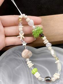 Comfort Fit Ocean Element 1 Piece Summer Ye Ye Shell Fresh Mobile Phone Pendant DIY Bead Chain CCD Chain Pendant Camera Strap Wrist Strap Anti-Drop Anti-Loss Spring Gift - Multicolor - View 2