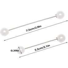 4pcs Sweater Shawl Brooch Faux Pearl Safety Pin, Women Shirt Waist Dress Cardigan Collar Pants Set - Black and White - View 9