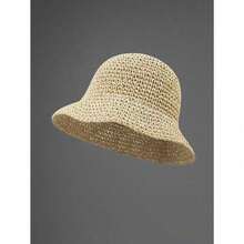 Classic Straw Braid Hat, Women's Beach Hat, Versatile Bucket Hat,, Spring/Summer - Beige - View 7