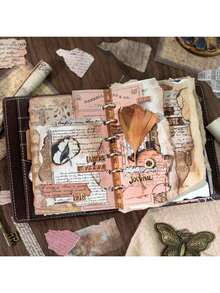 YANJI 15张/包复古烧纸主题贴纸，创意美学贴纸，适用于剪贴簿、DIY装饰、节日礼物、个性化剪贴簿、学校用品、文具、趣味贴纸、Kindle - 查看 9