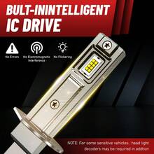 DrViAion H1 LED Headlights 10000LM 6000K 80W 16PCS 7585 CSP High Low Beam Turbo Auto Light 1: 1 Fanless Mini 12V H1 +800% Bright - A - View 6