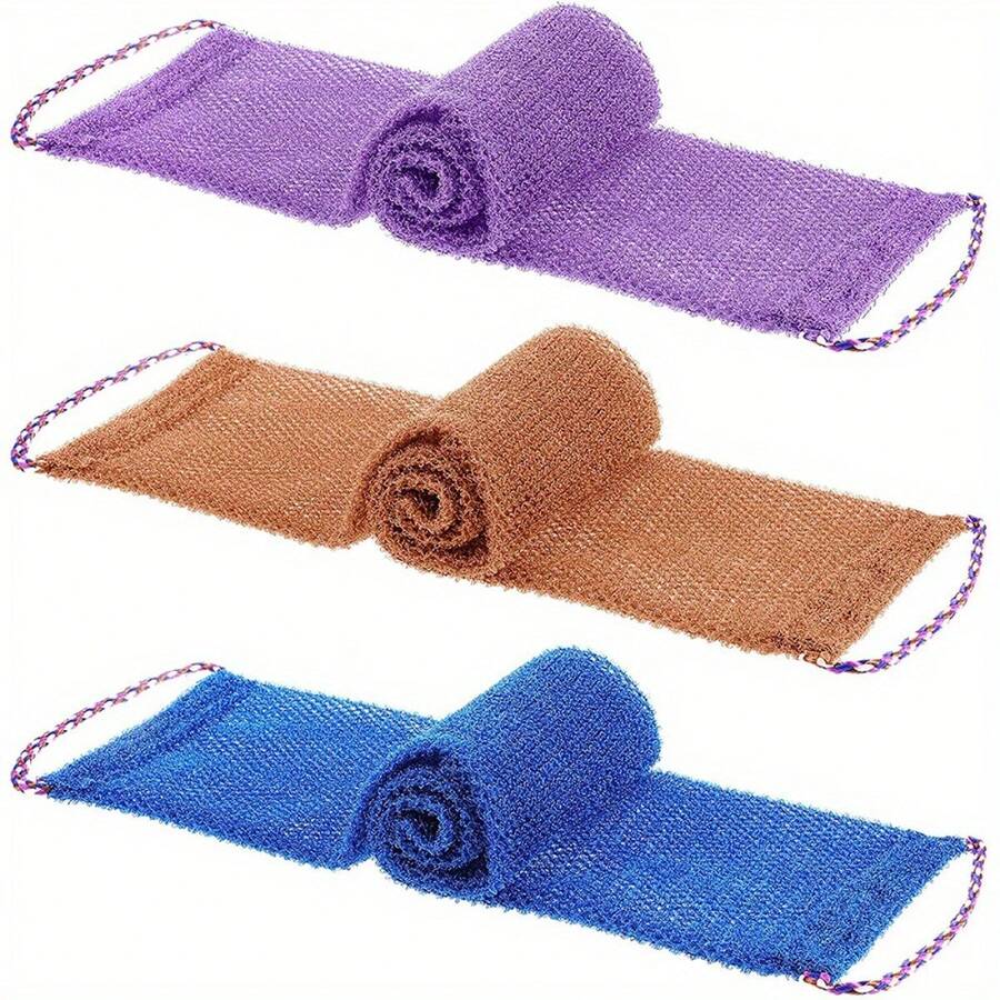 African Exfoliating Mesh Sponge, African Bathing Back Scrub Towel, Shower Loofah Body Scrubber With Pull Cord, African Exfoliating Mesh Sponge With Rope Handle, Unisex Long Bathing Sponge For Smoother And Cleaner Skin, Multi-Functional Exfoliating Face Towel, Elastic Back Scrubber, Suitable For Shower, Skin Cleansing And Massage - Suitable For Men And Women - Random Color - View 1