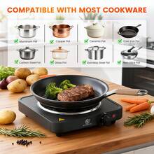 SUPERLEX 1500W Electric Stove, 4-In-1 Induction Cooker Table, Portable Cooking Hot Plate, 5-Speed Temperature Control Portable Cooking Hot Plate, Heating Indicator Light, Overheating Protection. Suitable For All Cookers, Suitable For RV/Home/Camping/Apartment - Ver 3