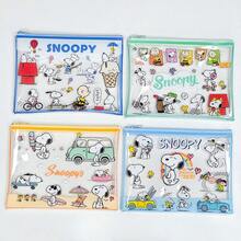 1pc Clear PVC Zipper Bag, Portable Cosmetic Pouch, Student Stationery Organizer, Cartoon Merchandise, Random Design - Multicolor - View 4