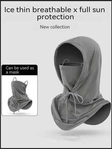 1pc Women's Ice Silk Full Face Sun Protection Mask Hat, Neck Gaiter All-In-One, Suitable For Daily Outings, Spring Trips, Cycling, Blocking UV Rays - Multicolor - View 6