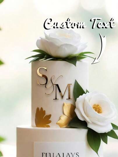 Customized Couple'S Initials Cake Decorations, Suitable For Weddings, Personalized Cake Decorations, Custom Letter Decorations, Reusable, And Suitable For Engagement Parties, Wedding Gifts, Anniversaries, And Birthday Cake Decorations.