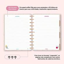 Iscool Smart Disc Notebook, 140 Sheets, Medium + Large + Floral Monogram, Letter K - Nude and Gold - View 7