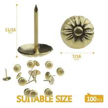 Tacks For Furniture 7/16\ Vintage Furniture Tacks Nails For Upholstery 100pcs Decorative Tack For Furniture DIY Gold Thumb Sofa Nails Furniture Tacks - 金色圖案 - 查看 7