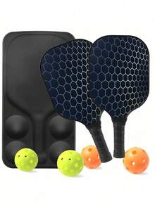 1 Set 2 Carbon Fiber Paddle 4 Balls 2 Towels With Carry Bag USAPA Approved Friction Surface Pickleball Rackets Set For Men And Women - Multicolor - View 6