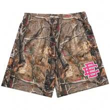 2025 New Summer EE   Basic Mesh Short Classic Floral Printed Gym Shorts Men's Gym Basketball Sports Beach Shorts - đen Fangzi - Xem 10