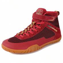 Womens Wrestling Shoes Boxing Shoes Zero Drop Sole - Red - View 1