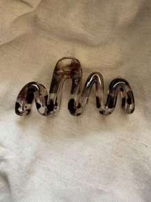 2个/1个女士抹茶绿弧形发爪，豹纹波浪发爪，百搭优雅简约纯色发爪，适合日常、休闲、派对、海滩、度假、发型设计、洗脸/洗头、化妆、时尚配饰，秋冬春夏夏季发饰沙滩发夹度假发夹 - 彩色 - 查看 5