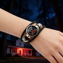 1件 2026年最畅销美剧《怪奇物语》主题手链：地狱火俱乐部手工编织真皮手链 | 生日派对伴侣礼物首选，精致美观，小众设计，黑色百搭手链，学生派对经济实惠好物 - 彩色 - 查看 7