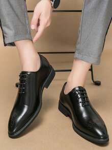 2026新款男士商务正装鞋系带鞋春秋季 - 黑色 - 查看 1