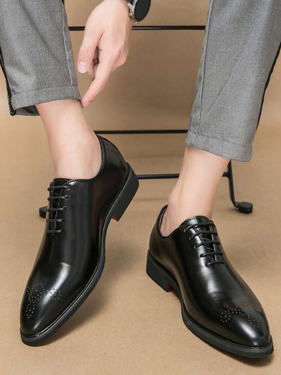 2026新款男士商务正装鞋系带鞋春秋季 - 黑色 - 查看 1