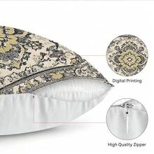 4pcs Bohemian Rug Pattern Cushion Cover Set - Peach Velvet Pillow Case, Decorative Pillow Covers Suitable For Living Room Sofa Bedroom, Pillow Inserts Not Included - Multicolor - View 11