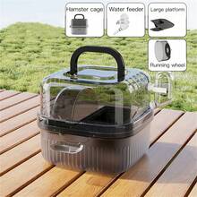 Luxury Transparent Hamster Cage, Double-Deck Large Space Gerbil Habitat, Portable Carrying Cage - Multicolor - View 14