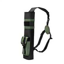 Funda de flechas Pskook para caza, ligera, de doble uso, plegable, compacta, con sistema Molle y bolsillo colgante para la cadera. - Verde militar - Ver 12