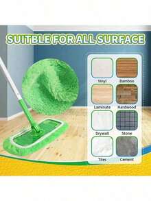 4 đầu lau nhà phẳng tái sử dụng, đầu lau thay thế bằng sợi microfiber mềm mại, thích hợp cho nhà bếp, phòng tắm, phòng ngủ, phòng khách và các công việc dọn dẹp nhà cửa khác, vật dụng thiết yếu cho mùa tựu trường. - Nhiều màu - Xem 5