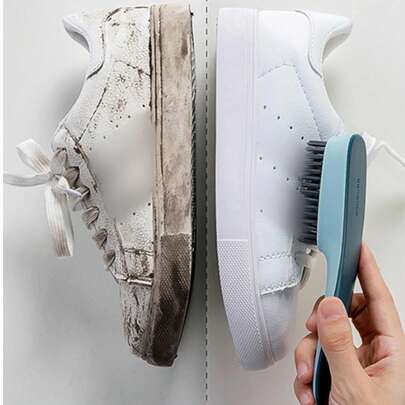 Shoe Brush, Plastic Clothes Brush, Household Cleaning Tool, Soft Bristle Shoe Brush (Suitable For Sneakers And Clothing), Ergonomic Handle Cleaning Tool (Suitable For Bathroom, Floor And Sink), Household Stain Remover, Durable Collar And Cuff Laundry Accessory